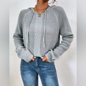 EUC Drawstring knit hoodie